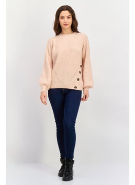 Pepe Jeans Women Crew Neck Long Sleeves Knitted Sweater, Pink  - Image 4