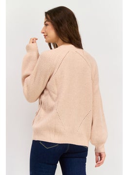 Pepe Jeans Women Crew Neck Long Sleeves Knitted Sweater, Pink  - Image 3