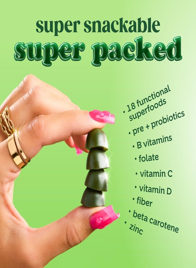 Bloom Nutrition Bloom Super Greens Gummies, Daily Greens Superfood Fiber Gummies with Fruits, Vegetables, Vitamins & Minerals for Digestive & Gut Health, Bloating Support, Strawberry Kiwi, 12 Servings (48 Total) - Image 3