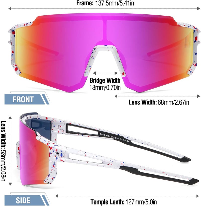 Duco All space matching look Polarized Kids Sunglasses Youth Sports Cycling Shades Lightweight Frame UV400 Child Boys Girls Baseball SunGlasses DK310 Multi-use upgraded craftsmanship - Image 3