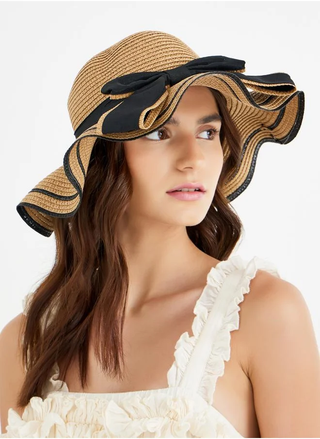 ستايلي Styli Bow Detail Straw Hat