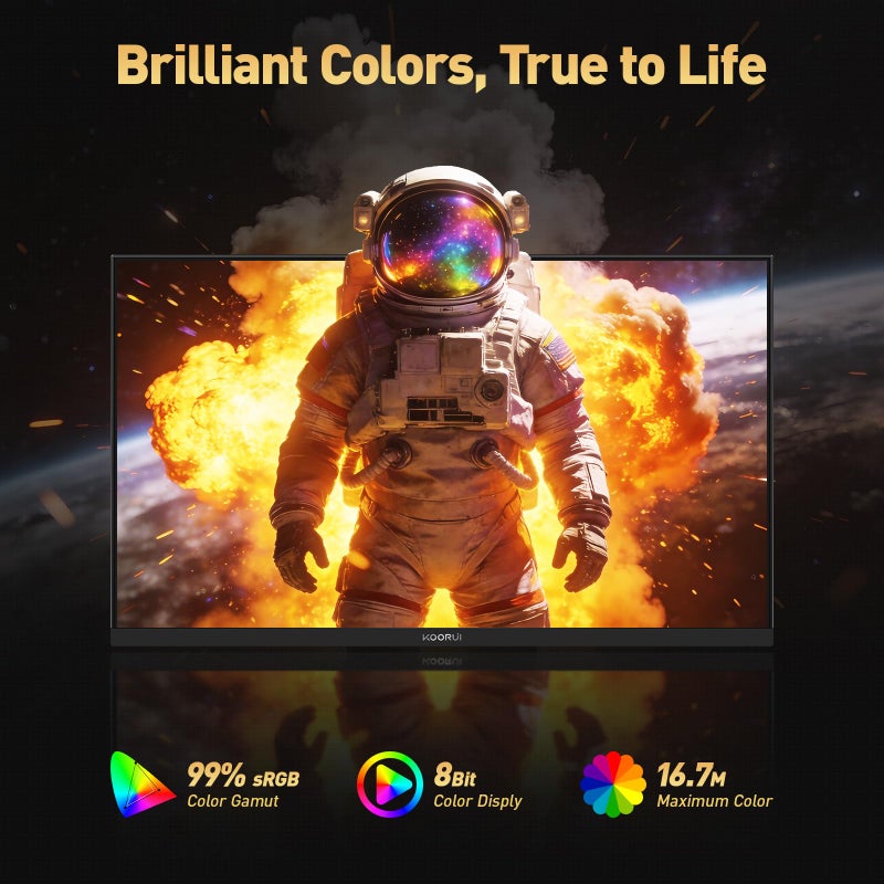 KOORUI 24 Inch Gaming Monitor 144Hz Full HD 1920 x 1080p IPS Ultra-Slim Display with HDMI VGA, Adaptive Sync, 99% SRGB, VESA 100x100mm, Eye Care, Tilt, HDMI 2.0, Black, E2411K - Image 5