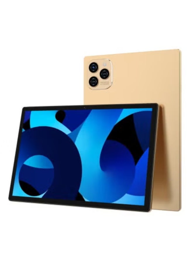 Telzeal P102 Smart Tablet – 10.1-Inch FHD Display, Android 13, 8GB RAM 512GB ROM, 10000mAh Battery, Dual Camera, Wi-Fi & Bluetooth, Dual SIM, Slim High-Performance Android Tablet – Gold - Image 1