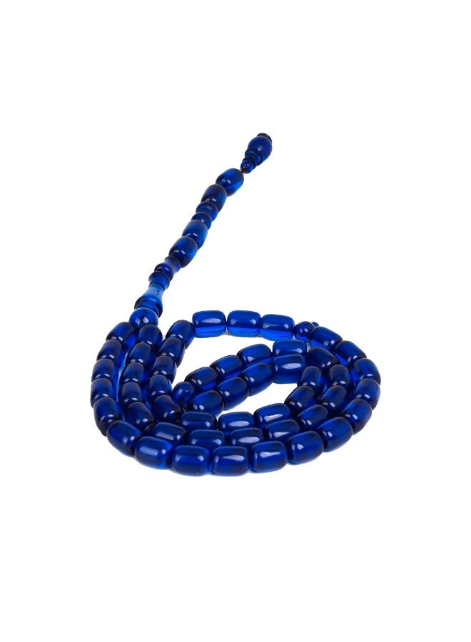 R.S Polish Amber Dust Prayer Beads, Barrel Story, 51 Blue Beads - Image 2