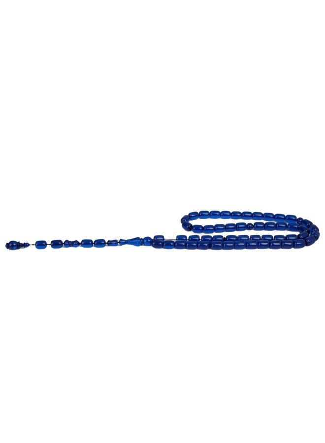 R.S Polish Amber Dust Prayer Beads, Barrel Story, 51 Blue Beads - Image 3
