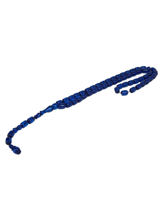 R.S Polish Amber Dust Prayer Beads, Barrel Story, 51 Blue Beads - Image 5