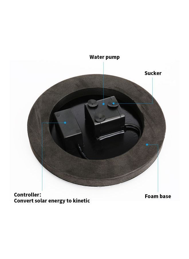 NIBEMINENT Pool Floating Solar Power Fountain Black  - Image 2