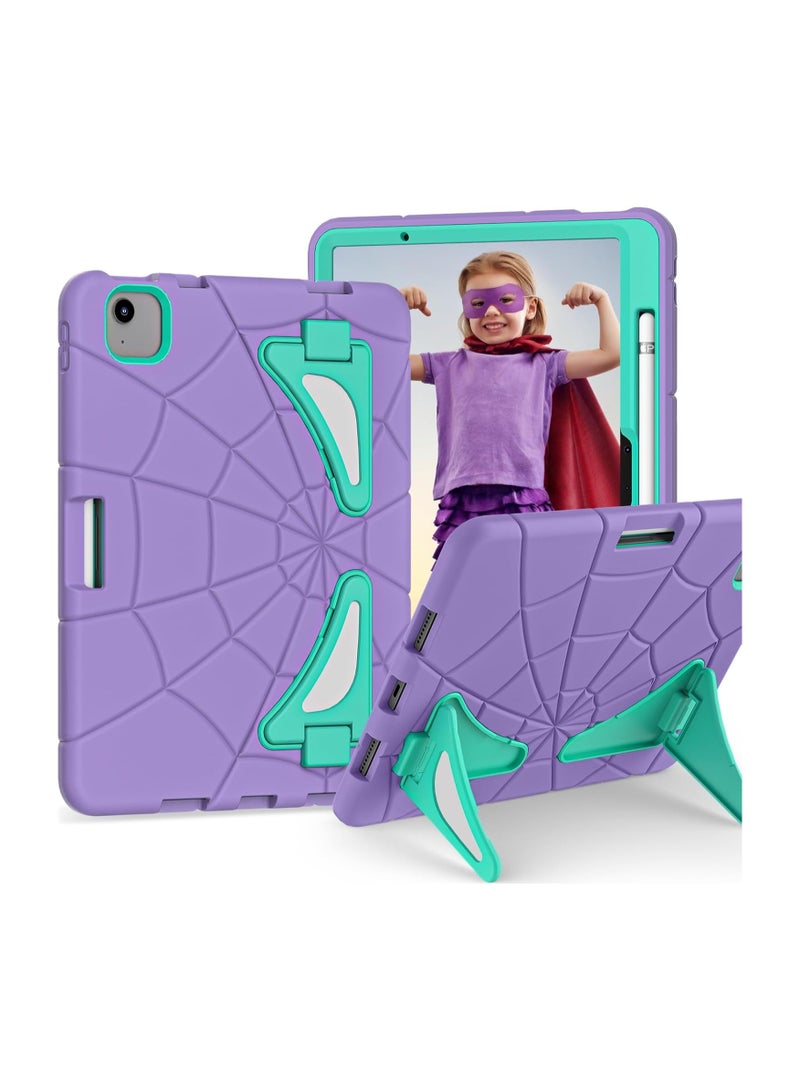 Captaintech Kids Case for iPad Air 11-inch M2 (2024) with Pencil Holder, Durable Shockproof Rugged Protective Stand Kids Case for iPad Air 6th Generation 11 Inch Case M2 2024 (Purple) - Image 4