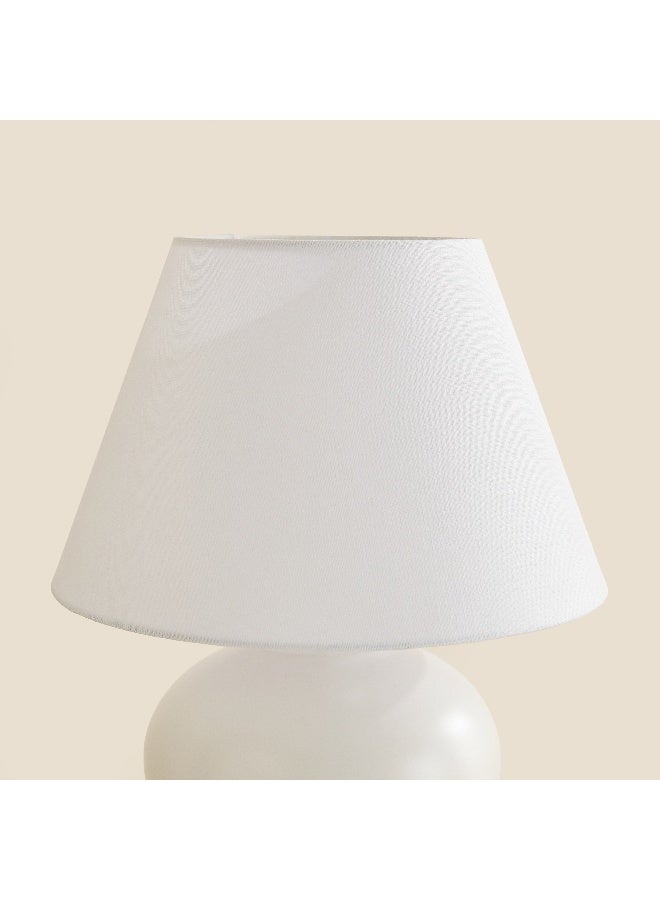 Home Box مصباح طاولة سيراميكي مع ظل من الكتان - أبيض - Image 3