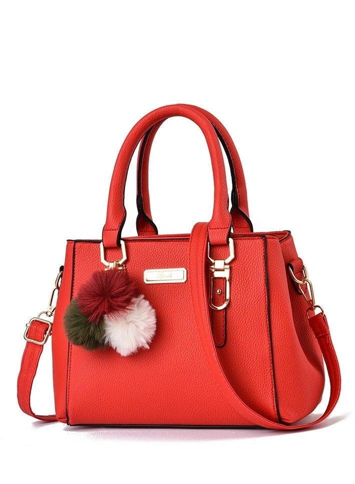 حقيبة يد أنيقة مع حزام تعليق عبر الجسم وزخرفة معلقة، متعددة الوظائف وعملية