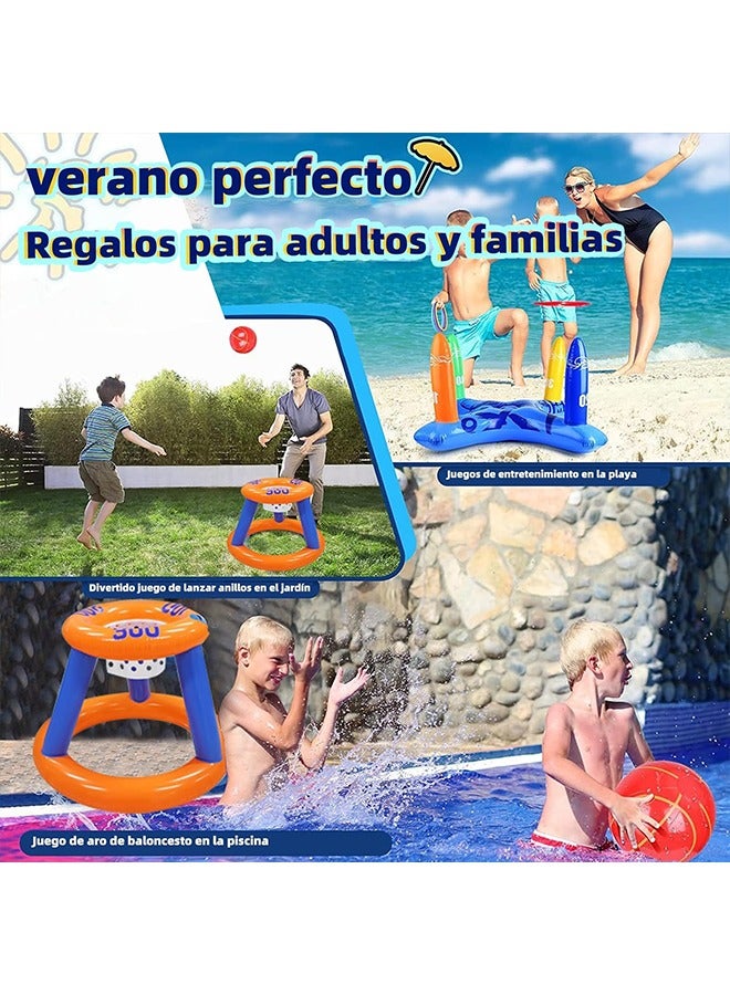 توبيتش طقم العاب العاب المسبح مكون من 13 قطعة مع مضخة يدوية، العاب مسبح عوامات للأطفال والكبار والعائلة للسباحة والمرح المائي، رفيق لعب رائع في الصيف - Image 4