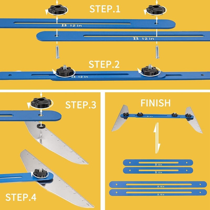 متعدد الوظائف 11 60 بوصة مسطرة قابلة للطي قابلة للتعديل أداة قياس الدرج أداة تخطيط عالية الدقة - Image 5