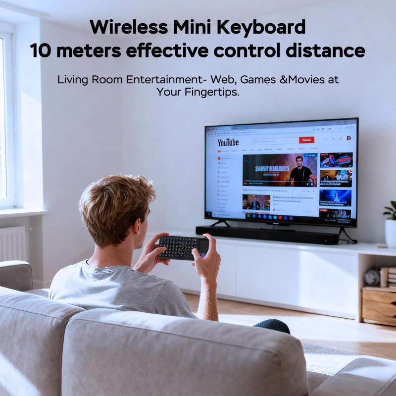 Miritz Mini Keyboard with Touchpad, Mini Bluetooth Keyboard, Compact Portable with Aluminum Frame, Rechargeable, Compatible with iPad, Mac, PC, Ideal for Travel, Office, and Home Use (Black) ï»¿ - Image 5