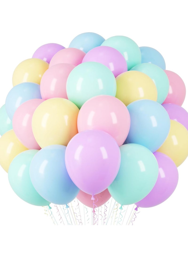 62Pcs Pastel Balloons set,12” Macaron Balloons Kit with Party Party Balloons,Green,Yellow,Purple，Blue Pink Latex Balloon for Boys Girls Birthday Party Decoration,Wedding,Baby Shower,Anniversary - Image 1