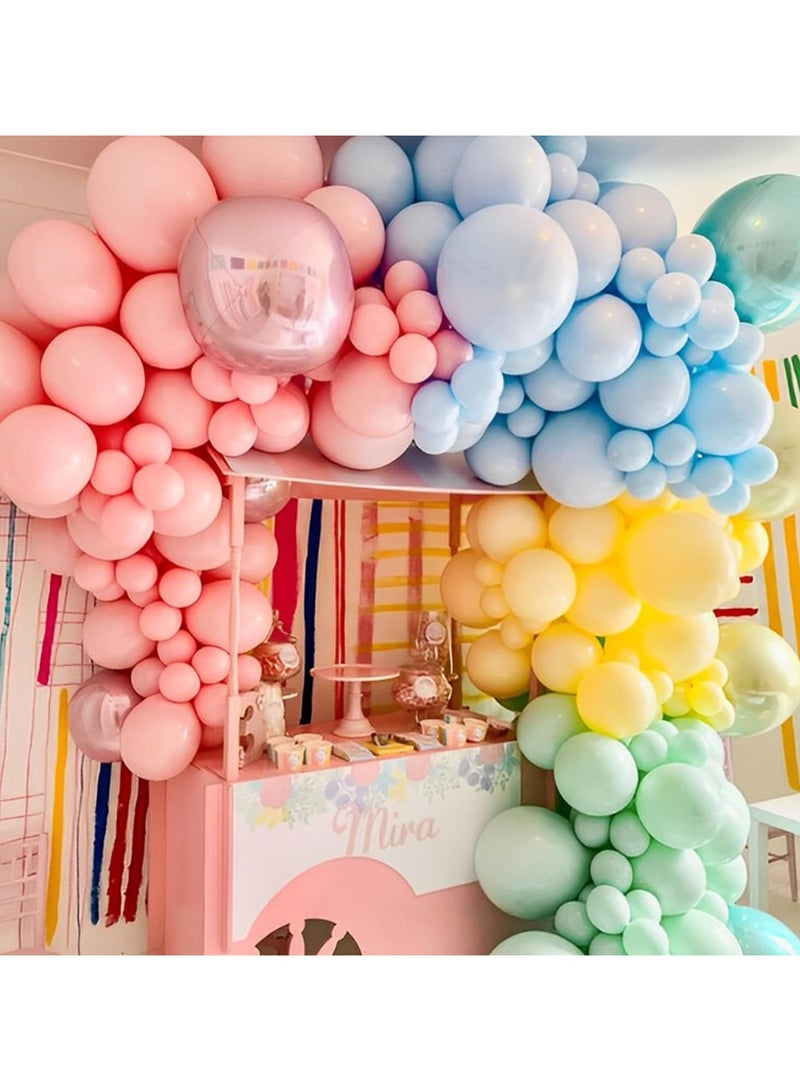 62Pcs Pastel Balloons set,12” Macaron Balloons Kit with Party Party Balloons,Green,Yellow,Purple，Blue Pink Latex Balloon for Boys Girls Birthday Party Decoration,Wedding,Baby Shower,Anniversary - Image 2