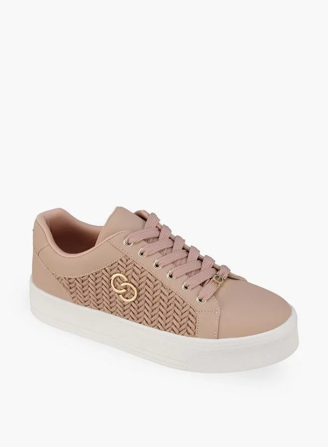 Celeste TAUPE Women Weave Textured Lace-Up Sneakers for Women | Best Price UAE