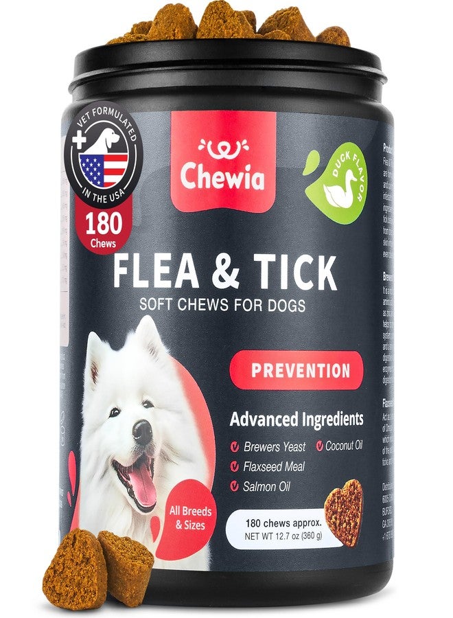 CHEWIA Dog Flea and Tick Treatment Chews - Flea and Tick Prevention for Dogs - Flea & Tick Chewables - Natural Dog Flea & Tick Control Soft Treats - Flea Chewables for Dogs - Immune Support Supplement - Image 1