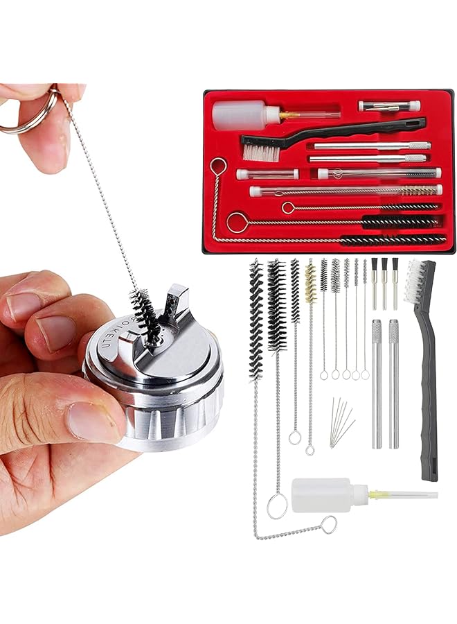 YUZES Professional 23 Pcs Set Cleaning Kit For Cleaning Spray Guns, Suction, Gravity, Pressure Feed,Hvlp, And Airbrushes - Image 2