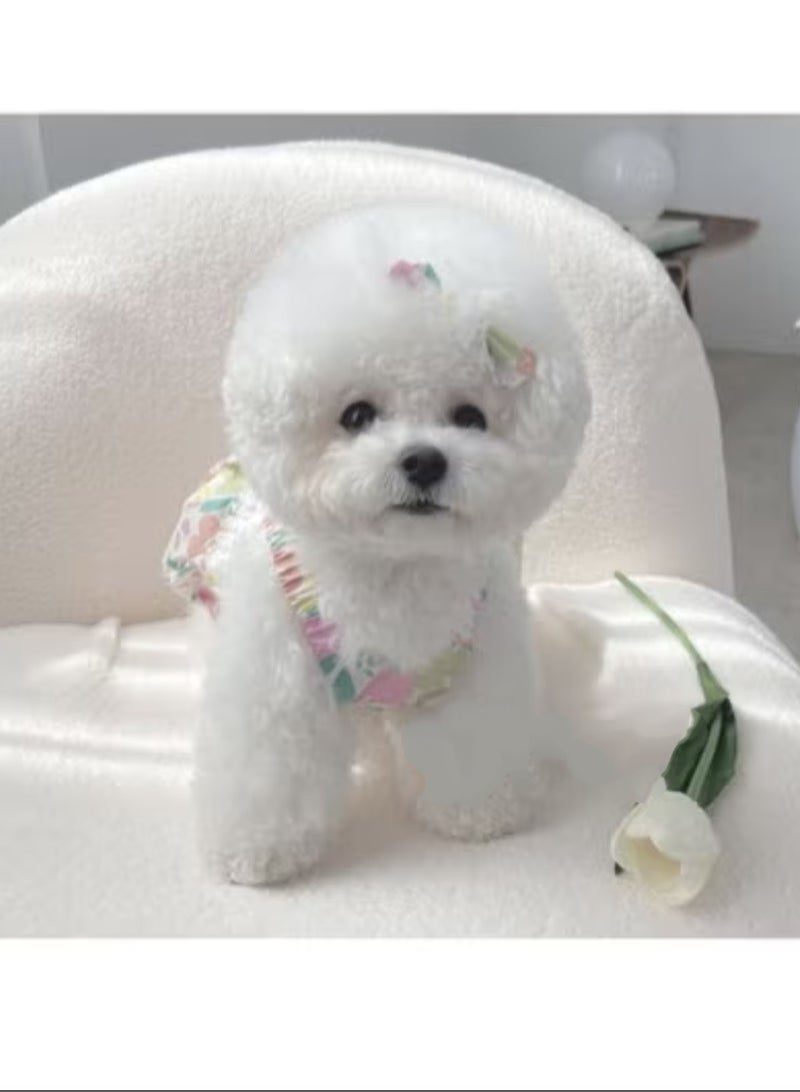 A.M Korean Floral Dress For dog And Cat Pink Dog dress - Image 5