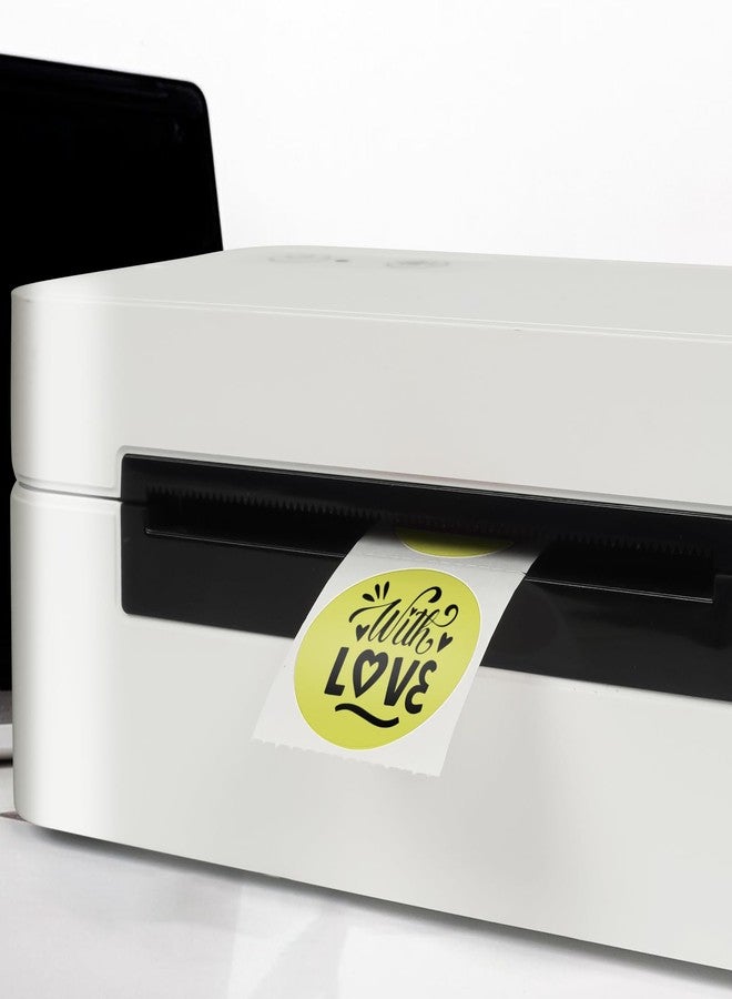 YIKIADA Yellow Round Thermal Labels 1 Inch Waterproof Vinyl Stickers 500 PCS - Image 4