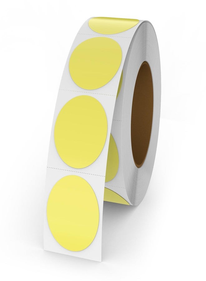 YIKIADA Yellow Round Thermal Labels 1 Inch Waterproof Vinyl Stickers 500 PCS - Image 1
