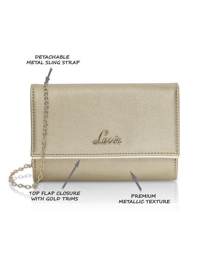 Lavie Lavie Women's Small Framed Foldover Clutch | Detachable Chain Sling Strap | Ladies Purse Wallet  - Image 3
