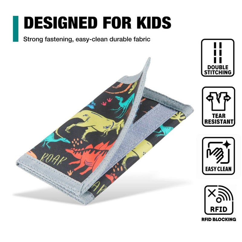Lamumu Kids Wallet for Boys Ages 4-12, Dino Dinosaur Boys Wallet, Toddler Wallets with Coin Pocket, Novelty Christmas & Birthday Gift - Image 4