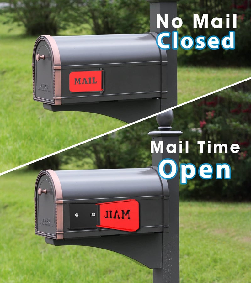 WIPHANY Mailbox Flag Replacement Kit Metal Front Mount Red Mailbox Flag for Brick, Stone Mailboxes | Mail Alert Flag | Stylish Mailbox Alert Flag Red Front Mount Replacement (Includes Screws & Adhesive) - Image 5