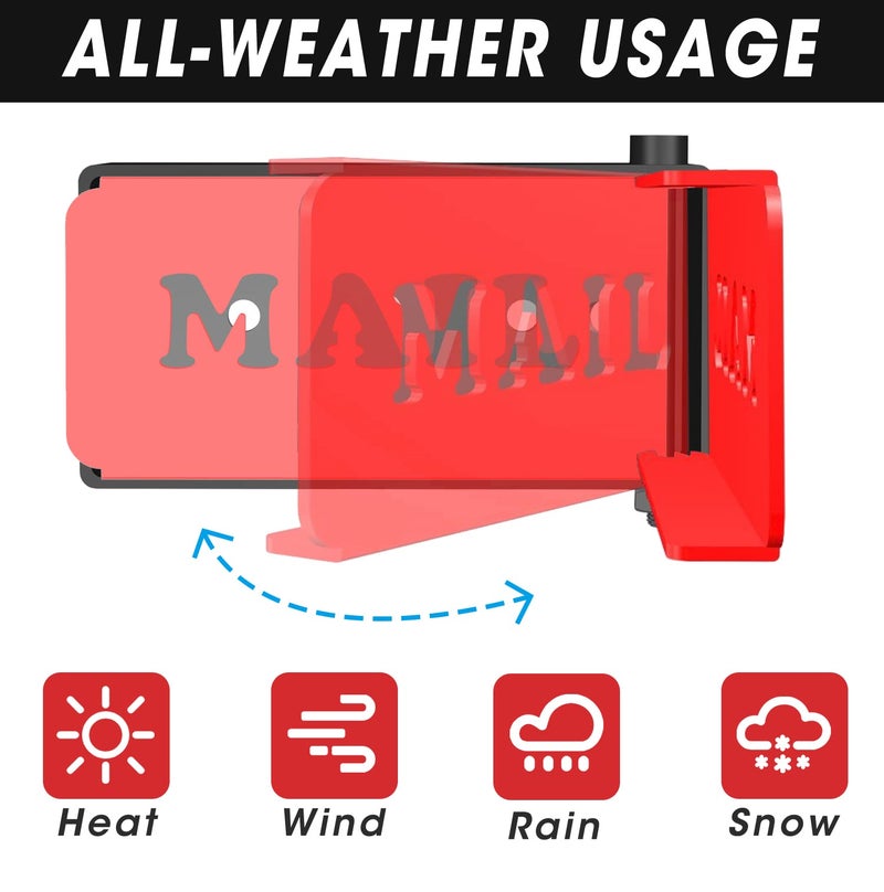 WIPHANY Mailbox Flag Replacement Kit Metal Front Mount Red Mailbox Flag for Brick, Stone Mailboxes | Mail Alert Flag | Stylish Mailbox Alert Flag Red Front Mount Replacement (Includes Screws & Adhesive) - Image 3