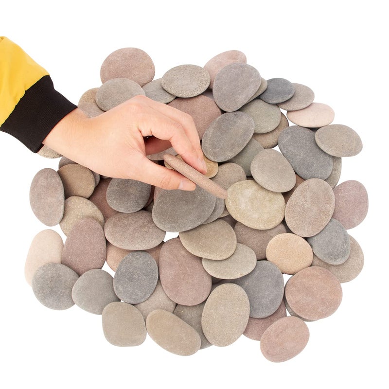 CFKJ [About 97 PCS - 102 PCS](18.2 Pounds) Painting Rocks,2.26"-3.49" River Rocks,Flat Stones,Craft Rocks,DIY Rocks - Image 4