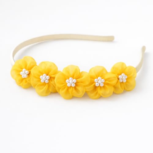 DaSync SYNC Yellow Flowers Decoration Craft Patches for Clothes 25 Pieces Artificial Blouse Hair Jewellery Imitation Dresses Dupatta Suits, Sarees Gowns Flower - Image 3