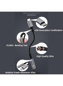 إيروريكس محول مقبس سماعة الرأس USB Type C Male إلى 3.5 مم كابل محول صوت رقمي DAC Decoder Chip محول كابل دونجل صوتي متوافق مع المزيد من أجهزة Type C  - Image 3