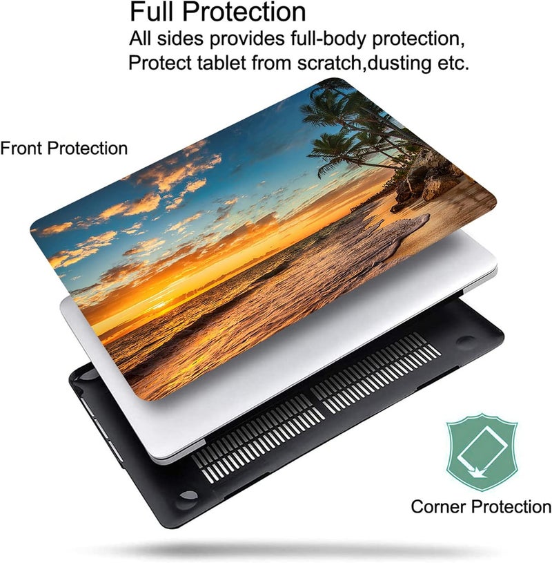 KEROM Compatible with MacBook Air 13 inch Case 2022 2021 2020 2019 2018 Release M1 A2337 A2179 A1932, Protective Plastic Hard Shell Case & Keyboard Cover, Has Logo Cutout, Beach Theme - Image 2