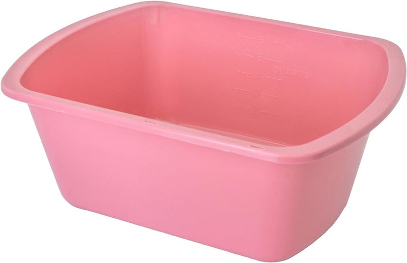 Vakly Wash Basin 7-Quart 【2 Pack】 Pink â€“ Rectangular Plastic Tub with Graduated Markings, Small Portable Soaking Basin for Face Washing, Foot Bath, Laundry u0026 Bedside Care - Image 5