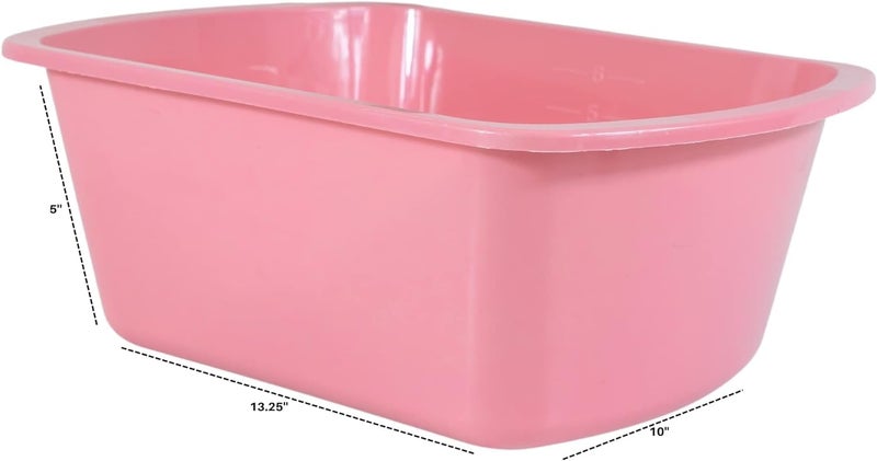 Vakly Wash Basin 7-Quart 【2 Pack】 Pink â€“ Rectangular Plastic Tub with Graduated Markings, Small Portable Soaking Basin for Face Washing, Foot Bath, Laundry u0026 Bedside Care - Image 3