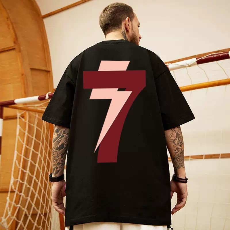 Men'S T-Shirt Short-Sleeved Summer 2024 American High Street Top Men'S Teenagers Round Neck Loose Cotton 5-Sleeve T-Shirt - Image 5