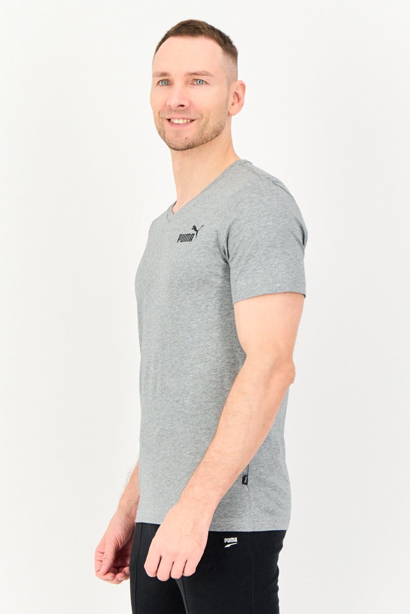 PUMA تي شيرت رجالي بقصة عادية بأكمام قصيرة للخارج، رمادي - Image 2