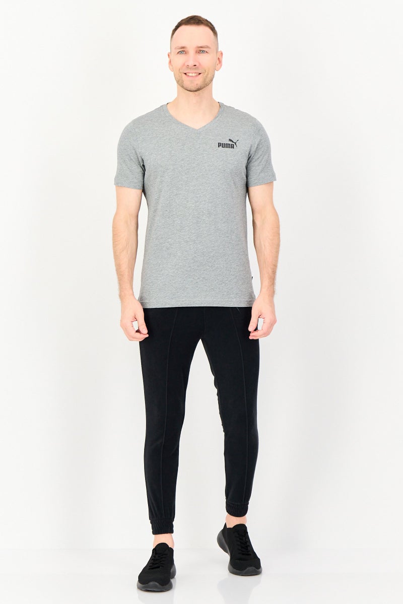 PUMA تي شيرت رجالي بقصة عادية بأكمام قصيرة للخارج، رمادي - Image 3