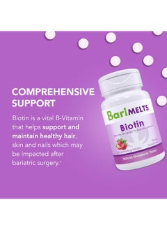 BariMelts Biotin, Dissolvable Bariatric Vitamins, Natural Strawberry Flavor, 90 Fast Melting Tablets  - Image 2