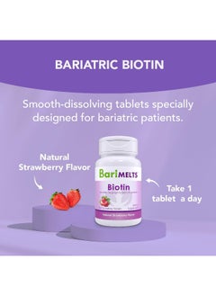 BariMelts Biotin, Dissolvable Bariatric Vitamins, Natural Strawberry Flavor, 90 Fast Melting Tablets  - Image 3