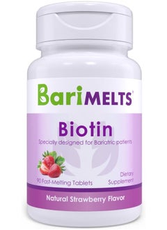 BariMelts Biotin, Dissolvable Bariatric Vitamins, Natural Strawberry Flavor, 90 Fast Melting Tablets  - Image 1