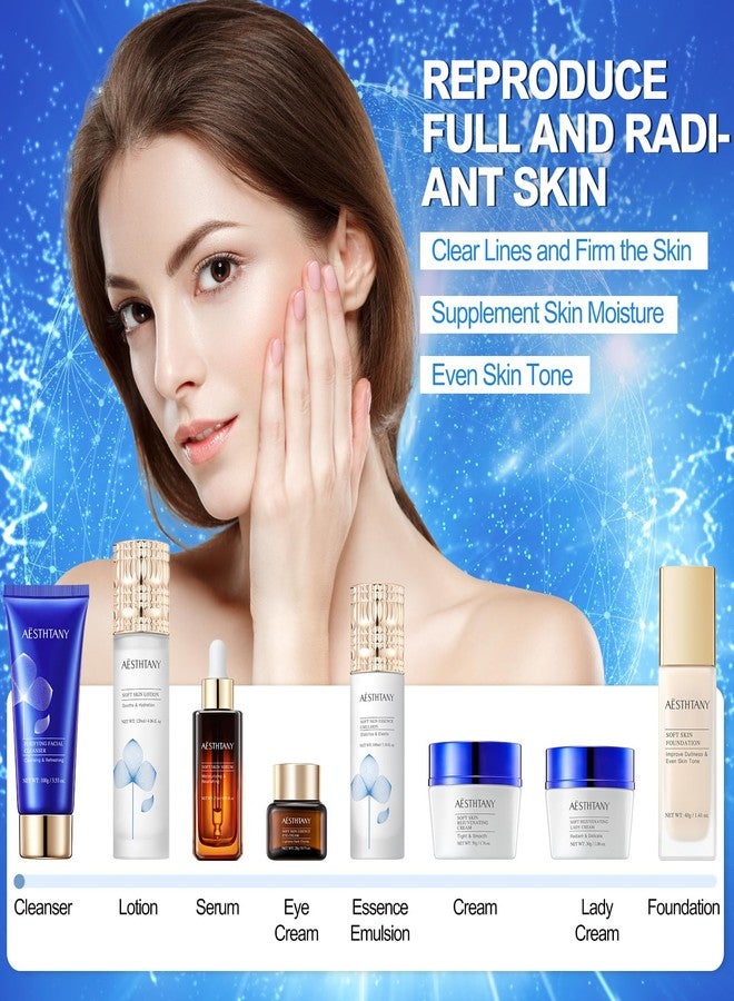 OKADY مجموعة العناية بالبشرة O'KADY مجموعة تجميل متجددة فاخرة مكونة من 8 قطع مجموعة العناية بالبشرة هدايا العناية بالبشرة للفتيات المراهقات، مجموعة الوجه، مجموعات تدليل للهدايا للنساء، مجموعات العناية بالبشرة ليوم عيد الحب - Image 5