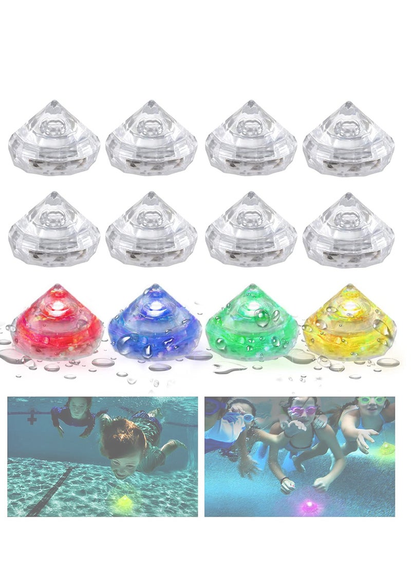 SOLARAE Light Up Diving Gem Pool Toy for Kid Diamonds Multi-Color Flashing Dive Pool Toys Glowing Underwater Sensory Swim Toys at Night Pool Throw Toy for Children Summer Pool Training Games 12Pcs - Image 1