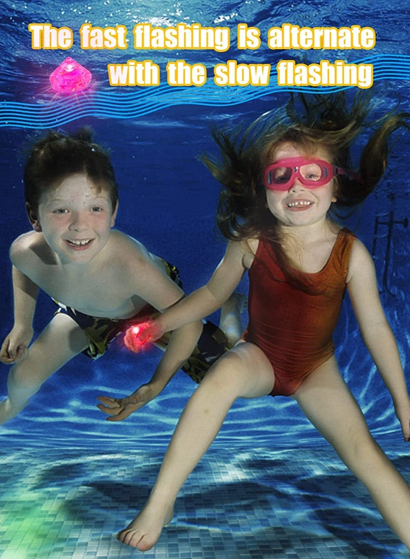 SOLARAE Light Up Diving Gem Pool Toy for Kid Diamonds Multi-Color Flashing Dive Pool Toys Glowing Underwater Sensory Swim Toys at Night Pool Throw Toy for Children Summer Pool Training Games 12Pcs - Image 2