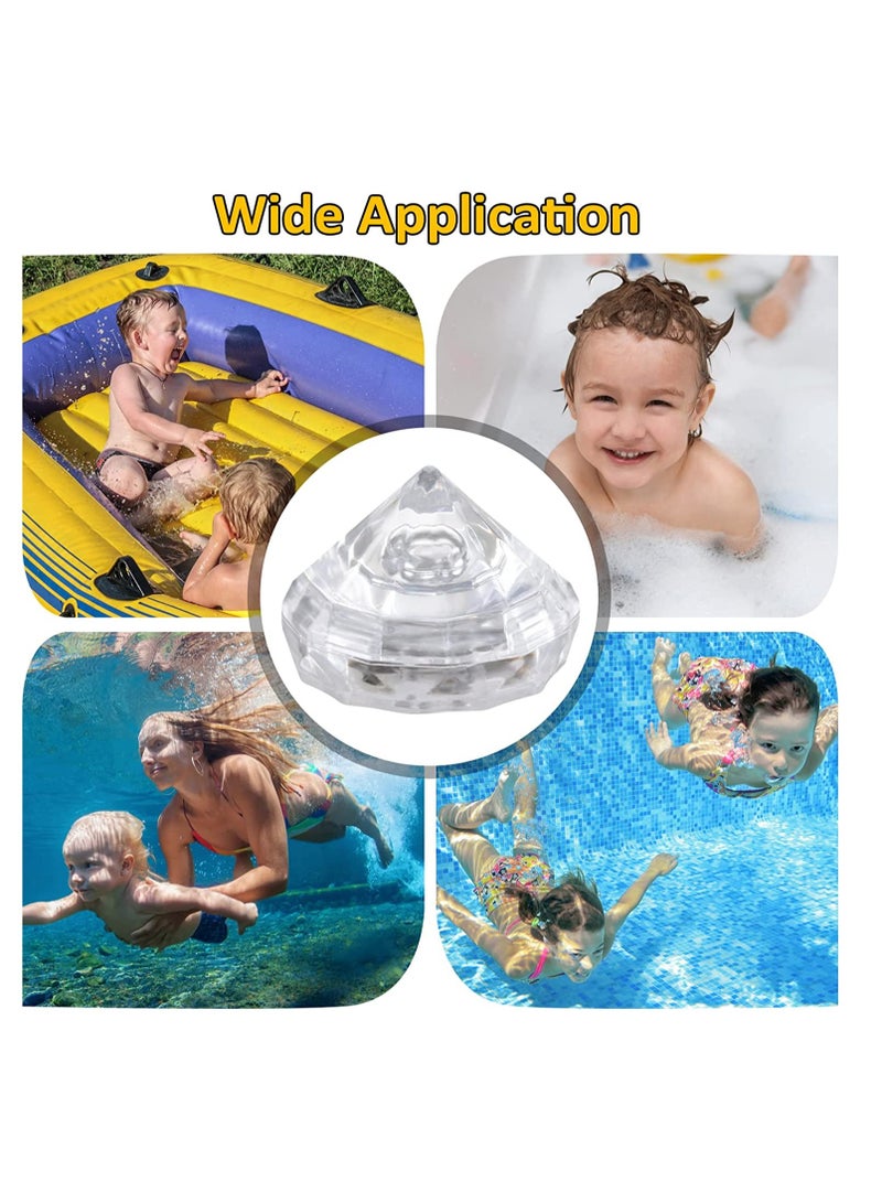 SOLARAE Light Up Diving Gem Pool Toy for Kid Diamonds Multi-Color Flashing Dive Pool Toys Glowing Underwater Sensory Swim Toys at Night Pool Throw Toy for Children Summer Pool Training Games 12Pcs - Image 4