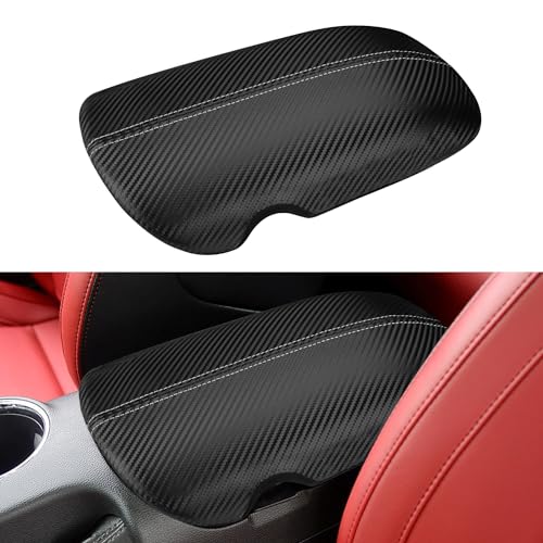 INTGET Car Center Console Cover for Ford Mustang Accessories 20152024 2025 2016 2017 2018 2019 2020 2021 2022 2023 EcoboostGT Armrest Arm Rest Box Lid Middle Seat Cover Carbon Fiber 20152024