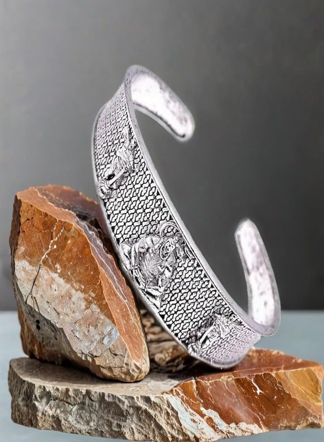 ADHVIK للجنسين قابل للتعديل قابل للفتح قفل الحرة الله اللورد ماهافير ماهابالي شري باجرانجبالي سانكات موشان هانومان جي 3 موخي الوجه اليد الكفة المعصم نصف كادا الإسورة سوار للقوة والحماية والتفاني - Image 3