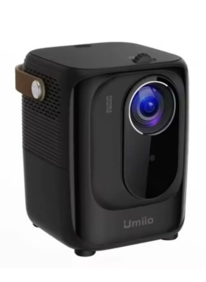 Umiio A007 Portable Smart Intelligence Projector Full HD 1080P, Android Video Projector with 5G WiFi & Bluetooth, Compatible With iOS Android HuaweiCast Suitable for Outdoor Meeting and Home Theater -Black  - Image 1