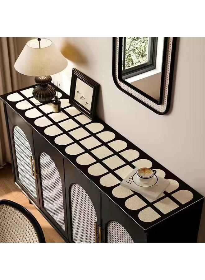 Bluejw Advanced Sense TV Cabinet Tablecloth Hallway Shoe Cabinet Dust-proof Mat Rubbing Anti-fouling Leather Sideboard Coffee Table Long Table Mat - Image 1