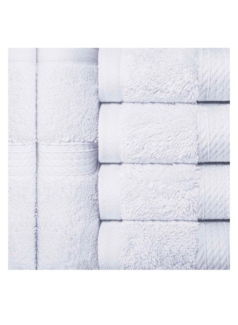 Superior Egyptian Cotton Pile Face Towel/Washcloth Set of 6, Ultra Soft Luxury Towels, Thick Plush Essentials, Absorbent Heavyweight, Guest Bath, Hotel, Spa, Home Bathroom, Shower Basics, White - Image 3